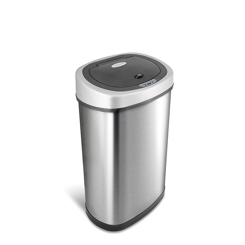 Nine Stars Stainless Steel Motion Sensor Trash Can, 13.2 Gallon, Gray (DZT-50-9) image 1