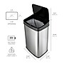 Nine Stars Stainless Steel Motion Sensor Trash Can, 13.2 Gal. (DZT-50-28)~#|#~sp65447785_sc7