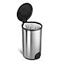 Nine Stars Stainless Steel Toe Tap Trash Can, 11.8 Gallon, Silver/Black (TTT-45-8)~#|#~sp65447804_sc7