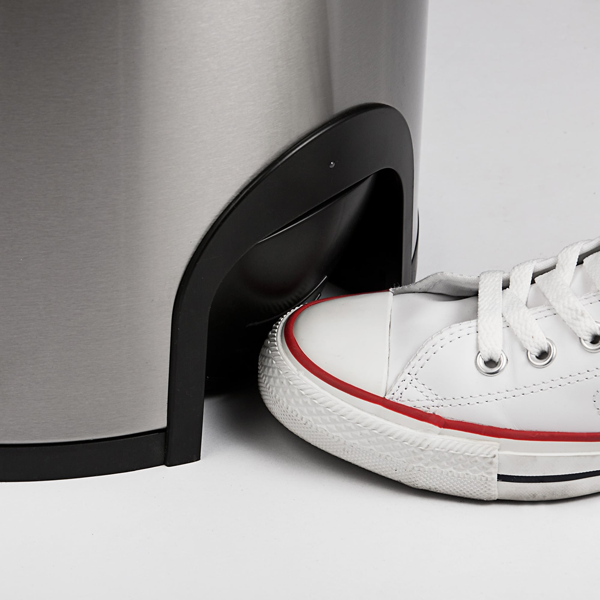 Nine Stars Stainless Steel Toe Tap Trash Can, 11.8 Gallon, Silver/Black (TTT-45-8) Sansujyuku sansujyuku.com