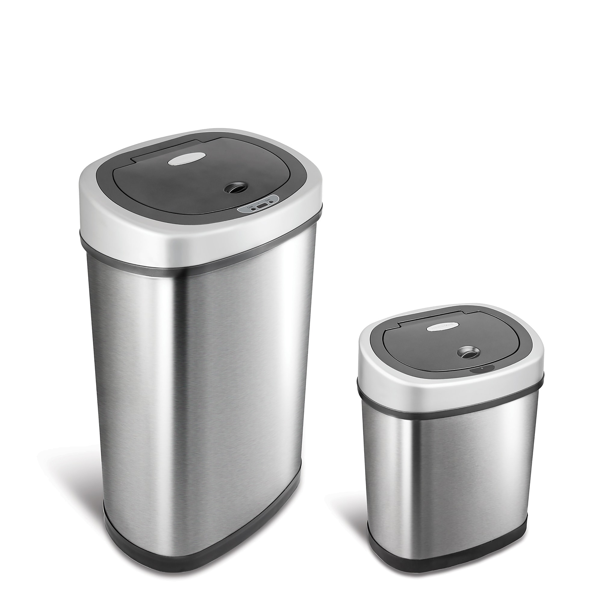 Nine Stars Stainless Steel Motion Sensor Trash Cans, Gray, 2/Pack (CB-50-9/12-9) Sansujyuku sansujyuku.com