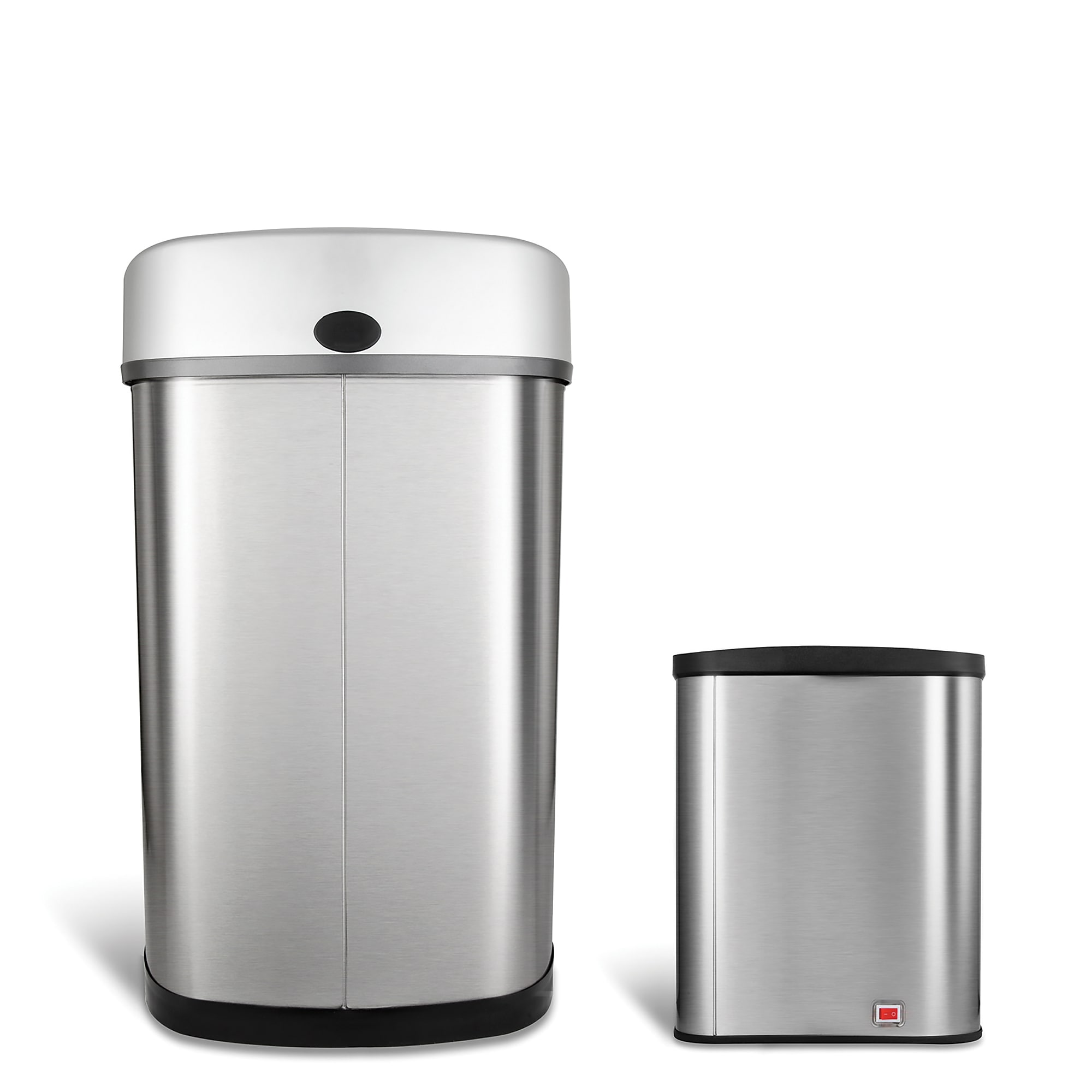 Nine Stars Stainless Steel Motion Sensor Trash Cans, Gray, 2/Pack (CB-DZT-50-9/8-1) Sansujyuku sansujyuku.com