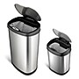 Nine Stars Stainless Steel Motion Sensor Trash Cans, Gray, 2/Pack (CB-50-13/12-13)~#|#~sp65447851_sc7
