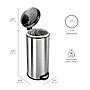 Nine Stars Stainless Steel Step On Combo Trash Can, 7.9 Gallon (CB-SOT-30-1/5-1)~#|#~sp65447869_sc7