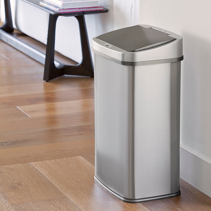 Nine Stars Stainless Steel Motion Sensor Trash Can, 13.2 Gallon
