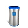 Nine Stars Stainless Steel Trash Can with Open Lid, 13.2 Gallon, Blue/Silver (OTT-50-19BL)~#|#~sp65449149_sc7