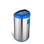 Nine Stars Stainless Steel Trash Can with Open Lid, 13.2 Gallon, Blue/Silver (OTT-50-19BL)~#|#~sp65449155_sc7
