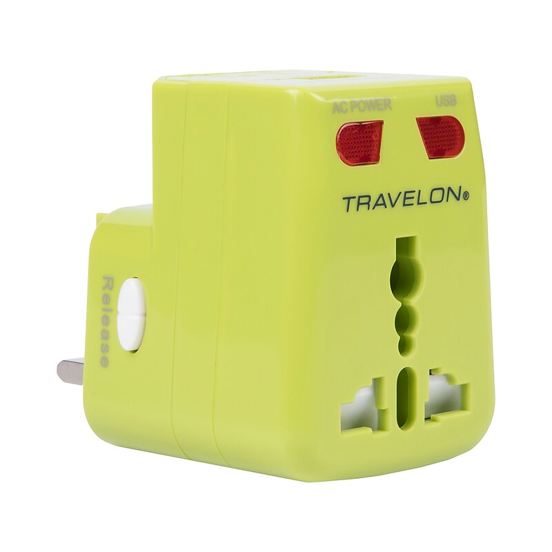 Travelon Worldwide Travel Power Adapter, Green (19658-410) image 1