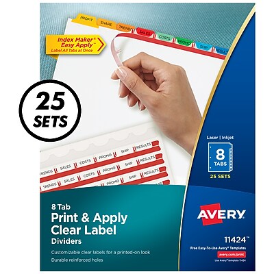 avery easy apply 8 tab