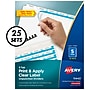 Avery Index Maker Unpunched Paper Dividers with Print & Apply Label Sheets, 5 Tabs, White, 25 Sets/Pack (11443)~#|#~sp65544565_sc7