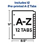 Avery Pre-Printed Plastic Dividers, A-Z Tabs, Multicolor (11330)~#|#~sp65645376_sc7