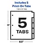 Avery Print-On Paper Dividers, 5 Tabs, White (11511)~#|#~sp65646330_sc7