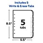 Avery Write & Erase Plastic Mini Dividers, 5 Tabs, Multicolor (16180)~#|#~sp65646414_sc7