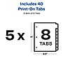 Avery Print-On Paper Dividers, 8 Tabs, White, 5 Sets/Pack (11552)~#|#~sp65646421_sc7