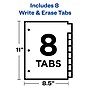 Avery Big Tab Write & Erase Paper Divider, 8 Tabs, Multicolor, 1 Set (23079)~#|#~sp65646432_sc7