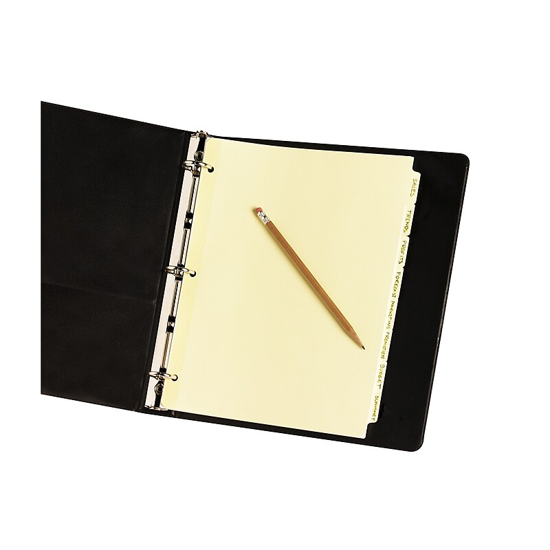 Avery Write & Erase Paper Dividers, 8-Tab, Buff, 24 Sets/Box (11505/PT2138) image 1