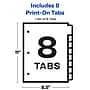 Avery Print-On Paper Dividers, 8 Tabs, White (11528)~#|#~sp65646459_sc7