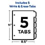 Avery Big Tab Write & Erase Plastic Dividers, 5 Tabs, Multicolor (16170)~#|#~sp65646469_sc7