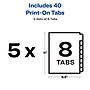Avery Print-On Unpunched Paper Dividers, 8 Tabs, White, 5 Sets/Pack (11553)~#|#~sp65646647_sc7