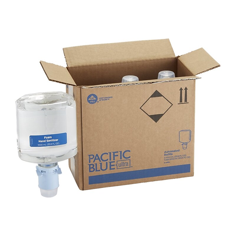 Pacific Blue Foaming Hand Sanitizer Dispenser Refill, 3/Carton (43337) image 1