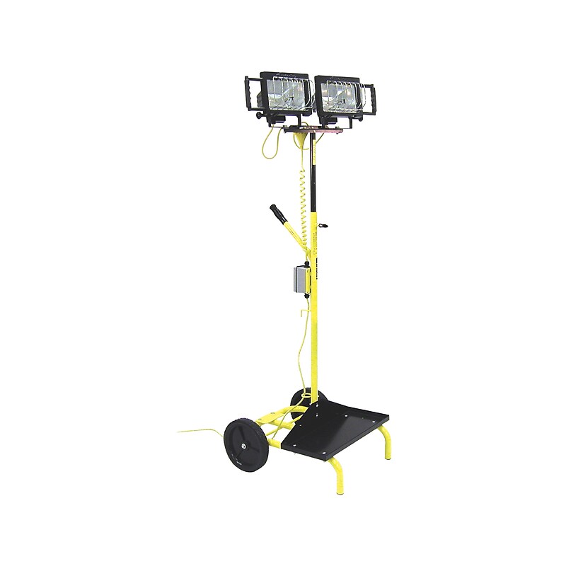 TPI Corporation Heavy Duty Portable Utility Lights 1000W Cart Stand Quartz Halogen Lighting, 8'H (PUL-1000Q-CD) image 1