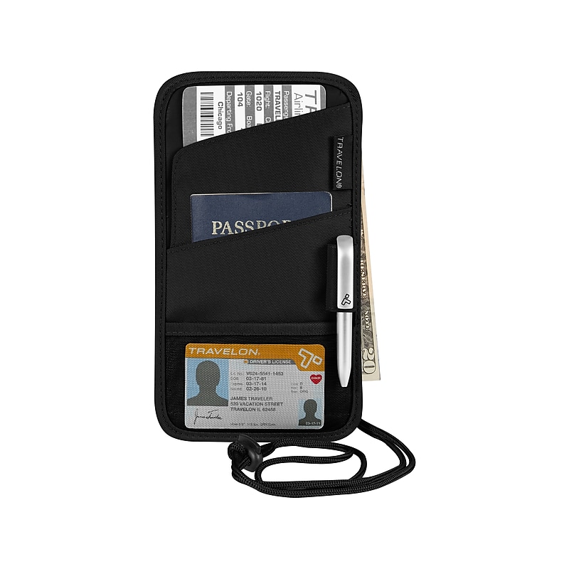 Travelon Polyester Passport Holder, Black (42763-500) image 1