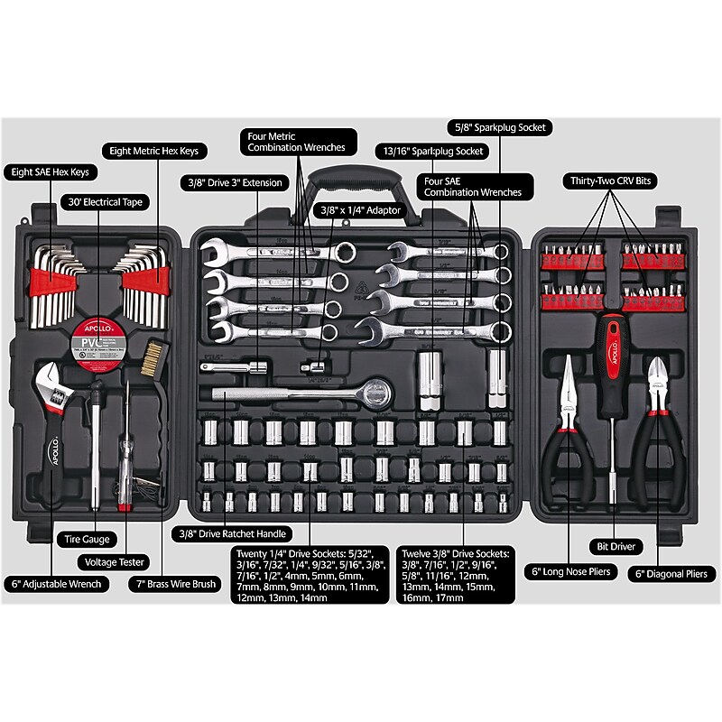 Apollo Tools Mechanics Tool Kit, 101 Pieces (DT0006) image 1
