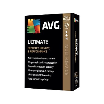 AVG Ultimate 2022 for 10 Devices, Windows/Mac/Android, Download (AVG-ULT20T12ENK-10)