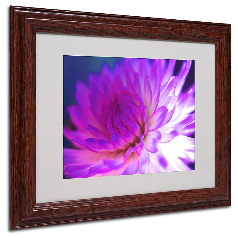 Kathy Yates 'Mod Dahlia' Matted Framed Art - 11x14 Inches - Wood Frame image 1