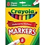 Crayola Kid's Markers, Broad Line, Assorted Colors, 8/Box (58-7708)~#|#~sp66365436_sc7