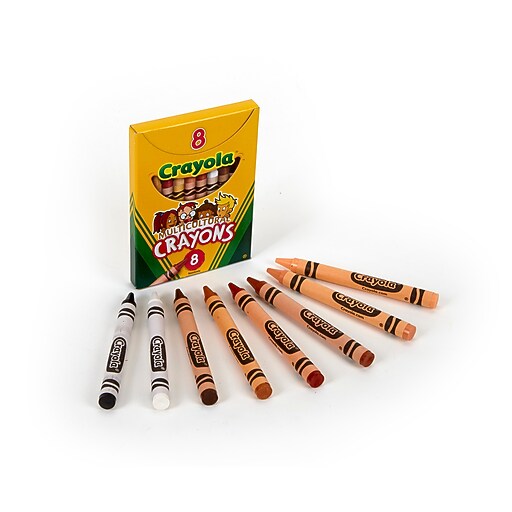 Crayola® 52008W Multicultural Crayon, Assorted, 8/Pack at Staples