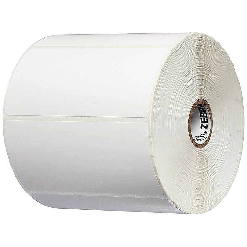 Zebra Z-Select 4000T Thermal Multipurpose Labels, 2" x 4", Bright White, 1,370 Labels/Roll, 6 Rolls (10009530) image 1