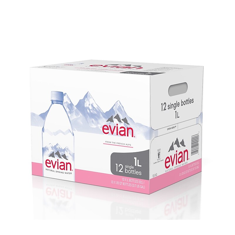 Evian Natural Spring Water, 33.8 oz., 12 Bottles/Pack (EVI10000) image 1