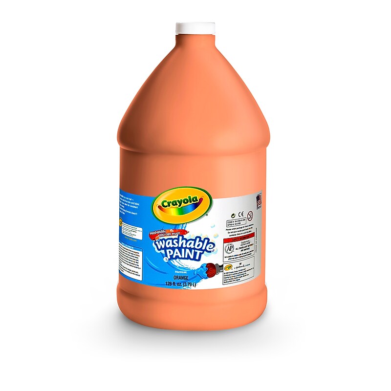 Crayola Washable Paints, Orange, 1 Gallon (54-2128-036) image 1