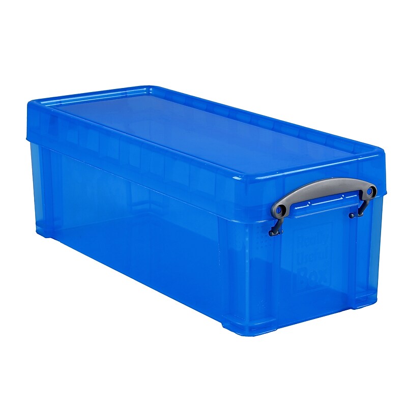 Really Useful Box 6.87 Qt. Latch Lid Storage Tote, Transparent Blue (6.5TB) image 1