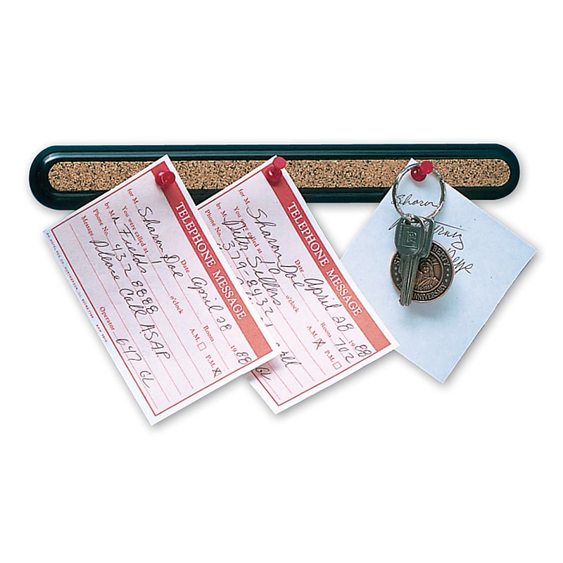 Quartet Bulletin Bar II Cork Bar, Black Plastic Frame, 1"H x 18"W (2350-1) image 1