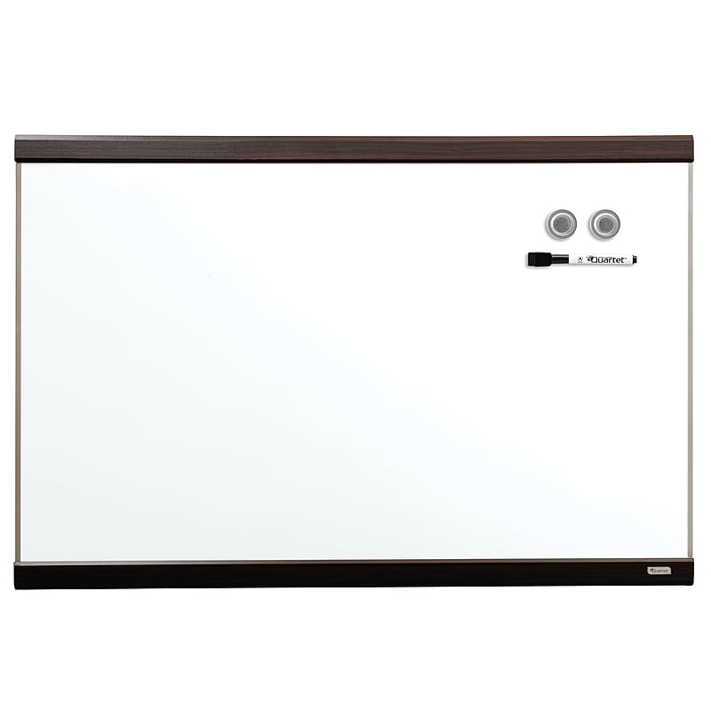 Quartet Magnetic Dry-Erase Whiteboard, Mahogany Finish and Aluminum Frame, 2' x 3' image 1