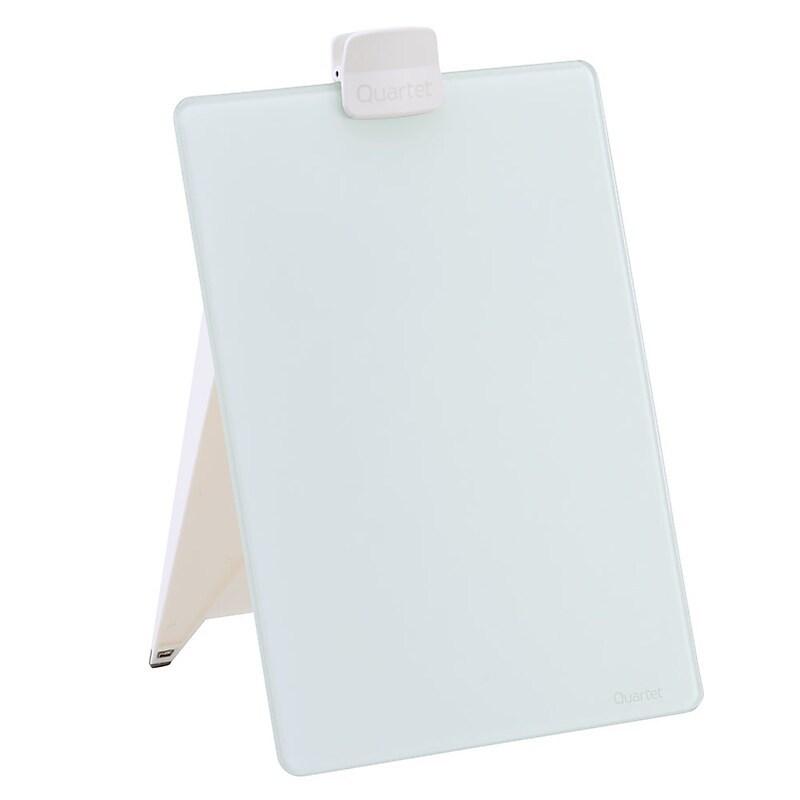 Quartet Glass Dry-Erase Desktop Easel, White Surface, Frameless, 9"W x 11"H (GDE119) image 1