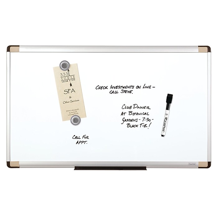 Quartet Magnetic Dry-Erase Whiteboard, Aluminum Frame, 2 1/2'W x 1
