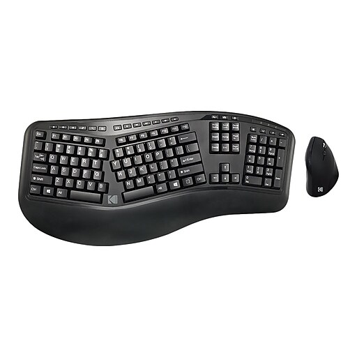 Kodak Truform Ergonomic Keyboard and Mouse Combo, Black (TRUFORM 1500) at Staples