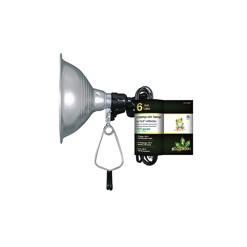 GoGreen Power 6' 5.5' Shade Clamp Light, Gray (GG-34806) image 1