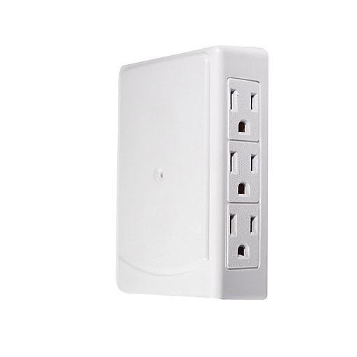 GoGreen Power Side Mount Wall Tap, 6 Outlet White (GG-16000TSM) | Staples