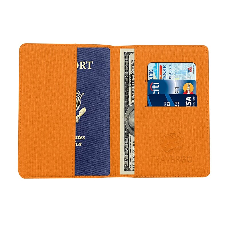 Go Green Power Travergo Passport Holder, Orange (TR1220OR) image 1