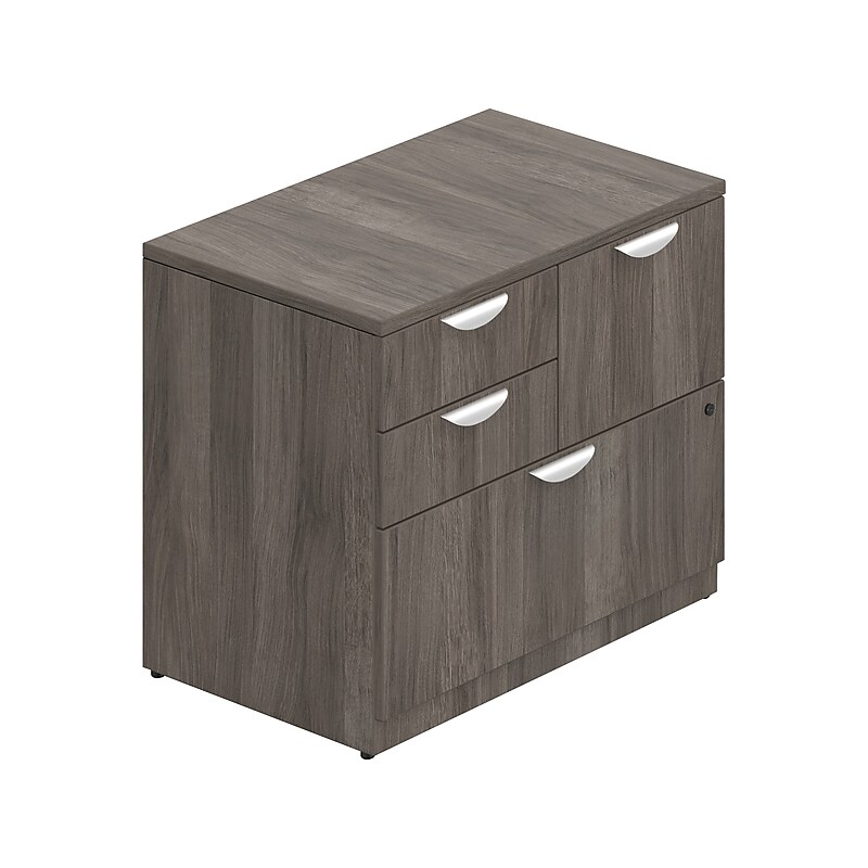 Offices To Go 29.5" Laminate Mixed Storage Unit with Lock with 4 shelves, Artisan Gray (TDSL3622MSF-AGL) image 1