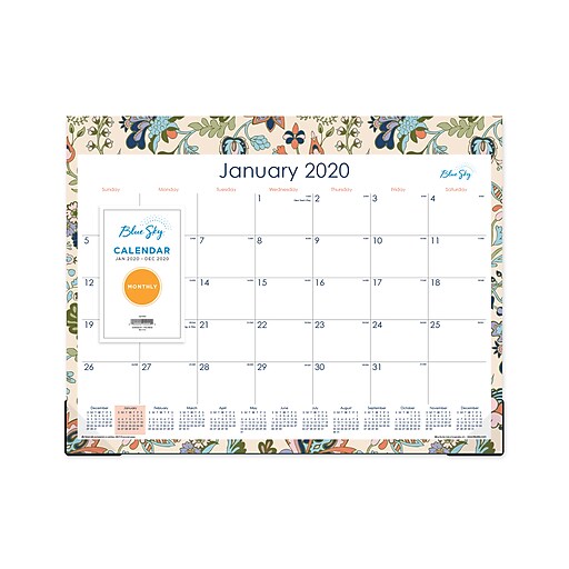 Shop Staples For 2020 Blue Sky 22 X 17 Desk Pad Calendar Floral