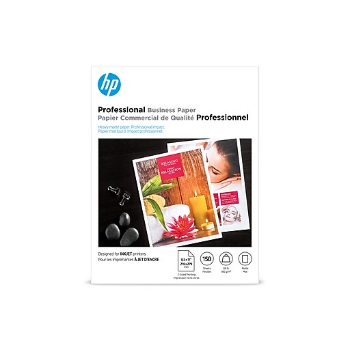 HP Professional Matte Business Paper, 8.5" x 11", 150 Sheet/Pack