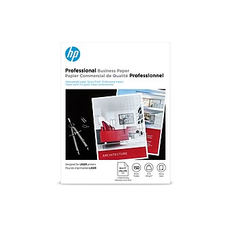 HP Professional Business Glossy Brochure Paper, 8.5" x 11", 150 Sheets/Pack (4WN10A)