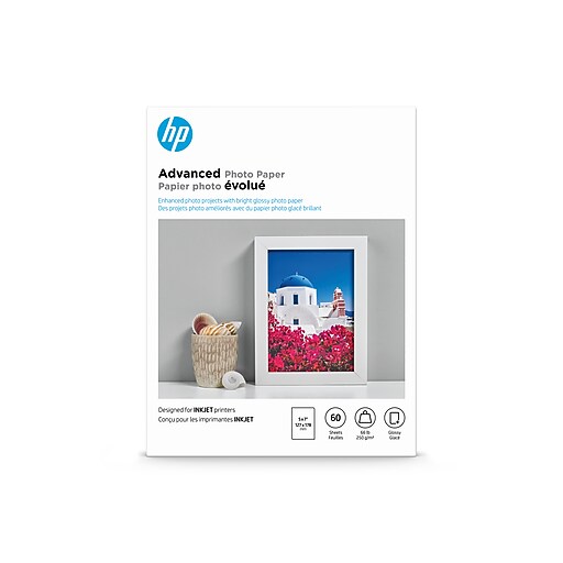 HP Advanced Glossy Photo Paper, 5" x 7", 60 Sheets/Pack (Q8690A) Staples