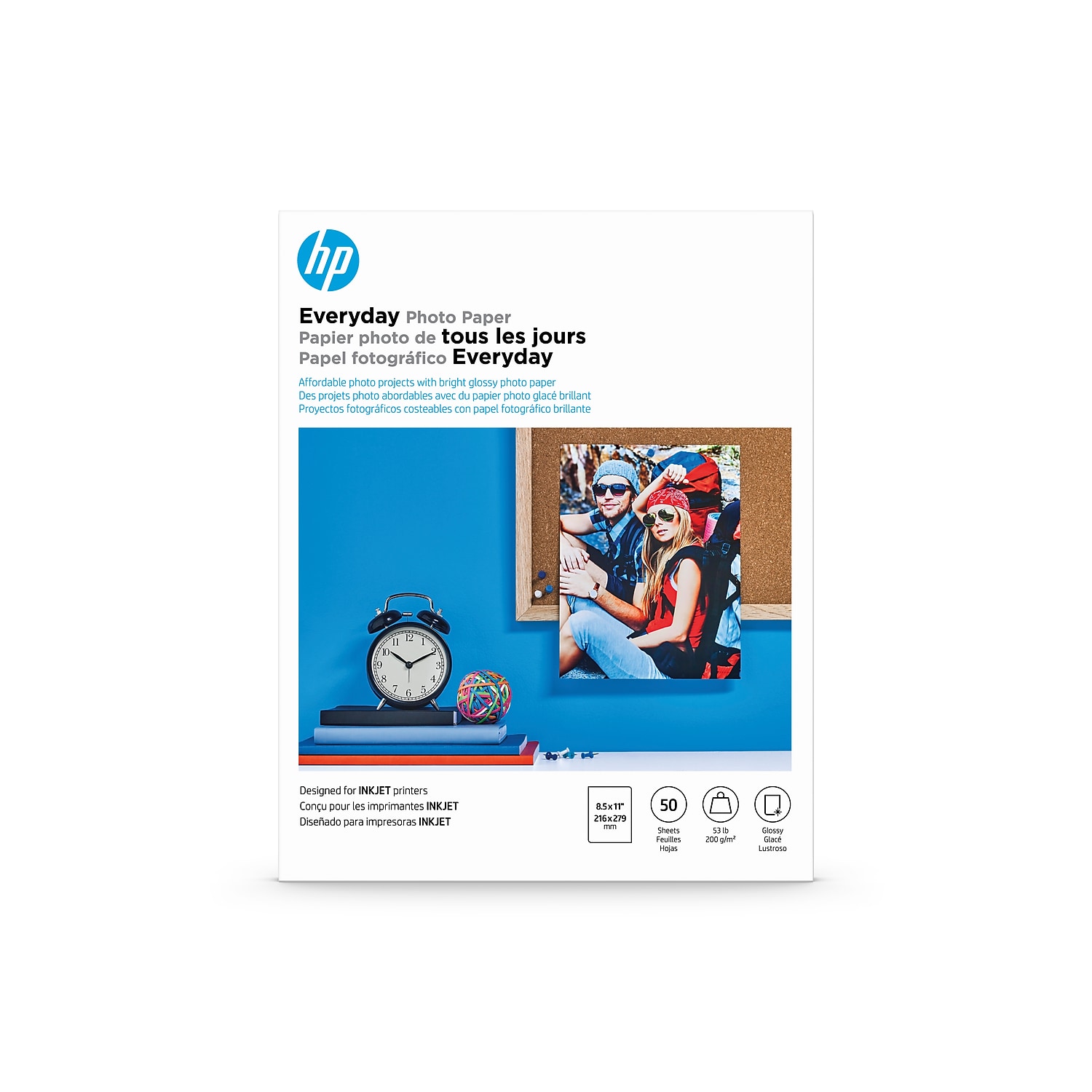 HP Everyday Fotopapier glänzend 8-1/2 x 11 50 Blatt/Pack Q8723A - Bild 1 von 1