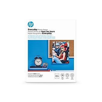 HP Everyday Glossy Photo Paper, 8.5" x 11", 50 Sheets/Pack (Q8723A)